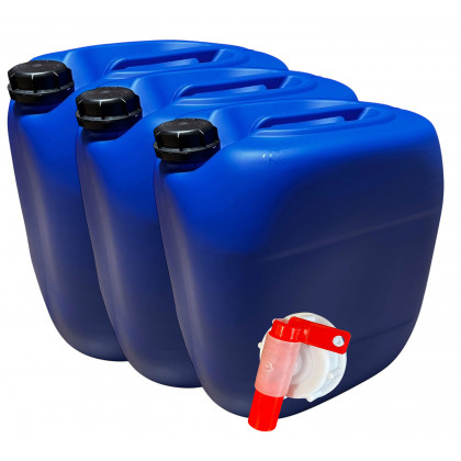 Lot de 3x Bidon Jerrican Plastique 30 L litres Bleu