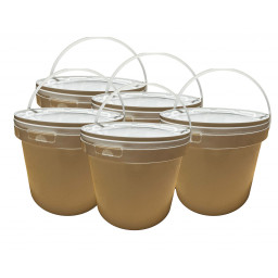 Lot de 5 x Seau 10 L litres en Plastique avec Couvercle