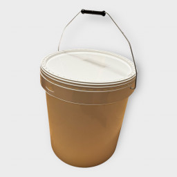 Lot de 4 x Seau Plastique 20 L litres avec Couvercle – Robuste, Étanche et Réutilisable