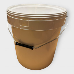 Lot de 4 x Seau Plastique 20 L litres avec Couvercle – Robuste, Étanche et Réutilisable